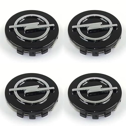 4 Stück Nabendeckel für Opel Adam 2012-2019,Radnabenkappen,Felgendeckel,Radkappen Set,Logo Radnabenkappen,Auto Nabenkappen,64-Black