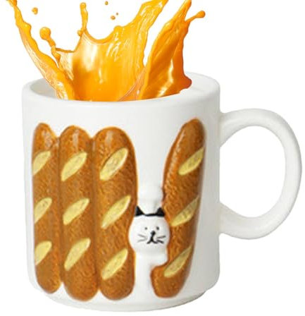 Bread Taza, Japanese Style Milk Cup, Multifunctional Coffee Tazas, Taza de té de cerámica, leche Drinking Mug, Coffee Tags for Drinking, Water Beer Drinking Cup, Copa de café japonesa, Copa de té