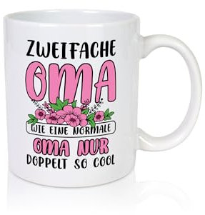 Zweifache Oma wie eine normale nur doppelt so cool - Tasse Weiss - Kaffeetasse/Geschenk/Familie