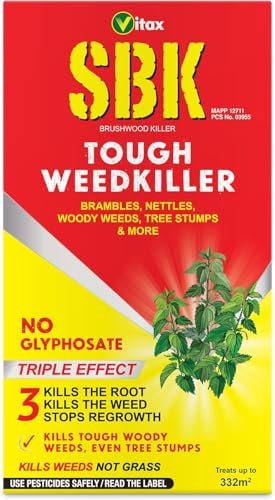 SBK Brushwood Killer 1000ml - 1 Litre (Pack of 1) – Tough Weedkiller & Stump Killer | Extra Strong, Pet-Friendly Weed Killer UK for Brambles, Nettles & Garden Use | Strong Weed Control