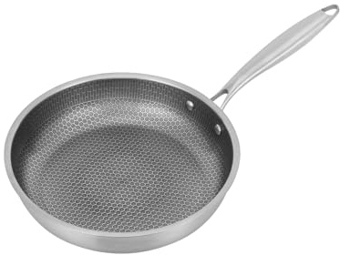 TAPMING Bratpfanne 28CM, Edelstahl Induktion Pfanne, Antihaftbeschichtung, Wabenstruktur, Edelstahlgriff, für alle Herdarten geeignet, Premium-Edelstahl