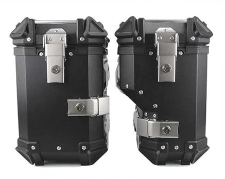 Moto Porte Bagages pour CFMOTO 800MT CF 800 MT Coffre Moto Coffre Latéral Porte-Bagages Cadre Support Casque Arrière Topcase(38L Side Box Black)