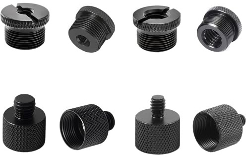 Musiin Mic Stand Mount Adapter Compatible with DJI Osmo 360,Action 5/4 | 8 Pieces Screw Adapter 5/8Female to 3/8Male and 3/8Female to 5/8Male, 5/8Female to 1/4Male and 1/4Female to 5/8Male