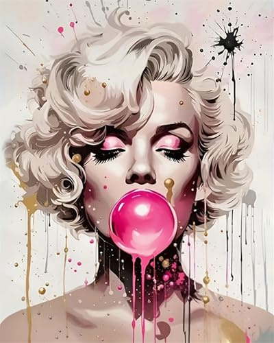 Qihensail Paint by Numbers for Adults,Painting by Number Kits on Canvas,Easy DIY Cheerful Painting for Beginners,Gifts,Wall Decor,Relax (Woman)