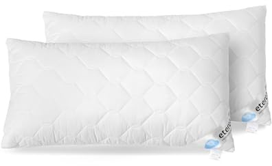 etérea Frieda Kopfkissen 50x70 – Micro-Satin mit Hohlfaserfüllung – allergiker Kissen mit Reißverschluss – Formstabil & weich - 2 Stück - 50 x 70 cm