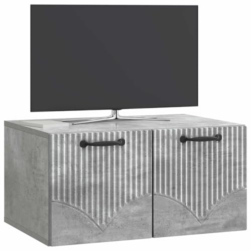 vidaXL Wandmontierter TV-Schrank Betongrau 59,5 x 41 x 30 cm, Moderner Wohnbereich, Rechteckiger Wandschrank, Viel Stauraum, Schlichtes Design für die Haushaltsorganisation