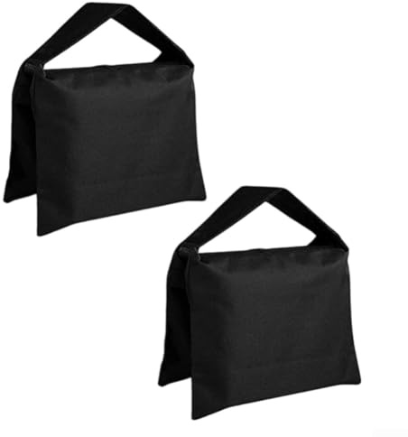 Zoegneer 2 Stück Fotografie Sandsäcke mit Doppelreißverschluss für Stativ Stabilität aus Oxford Tuch für Outdoor Camping und Einsatz Schwarz 51 27cm(210D)