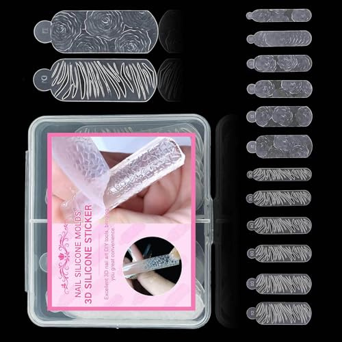 Modèle d ' ongles en Silicone avec motifs de noël et léopards 3D, moule d ' art pour manucure répétée de noël