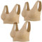 Lemef 3-Pack Seamless Sports Bra Wirefree Yoga Bra with Removable Pads for Women, S, 3*nude