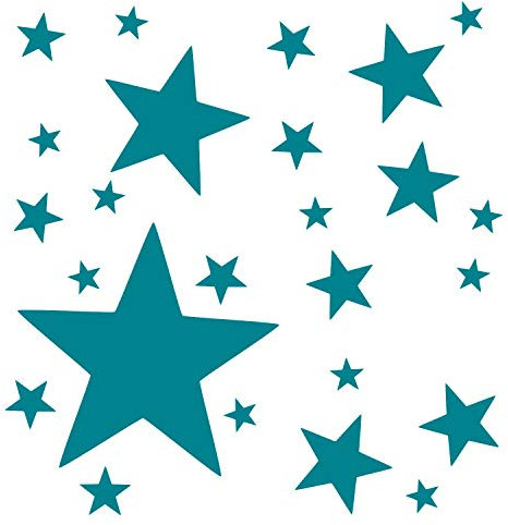 timalo® Wandtattoo Sterne Kinderzimmer Mädchen Jungen – Groß Uni Matt selbstklebende Aufkleber | 73097-Tuerkis-M-40