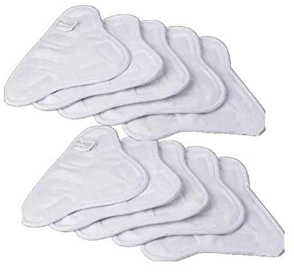 KALAVIKA Lingettes Microfibres Lavables pour Balai Vapeur H2O X5 Blanc (10PCS)