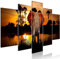 decomonkey Bilder Afrika Tiere 150x75 cm 5 Teilig Leinwandbilder Bild auf Leinwand Wandbild Kunstdruck Wanddeko Wand Wohnzimmer Wanddekoration Deko
