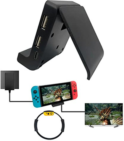 Coiorvis Switch Dock Station Docking Station TV portatile per Nintendo Switch con HDMI e porta USB 3.0 Supporto Switch Modalità Dock TV e Switch Modalità OLED Nero