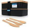 EcoAB [1200ml] Bento Box - Lunchbox + 3-teiligem Besteck-Set - Brotdose für Erwachsene & Kinder - BPA-frei & Spülmaschinengeeignet & Umweltfreundlich [Schwarz]
