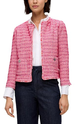 s.Oliver Verkürzte Tweed-Jacke mit ausgefranstem Saum