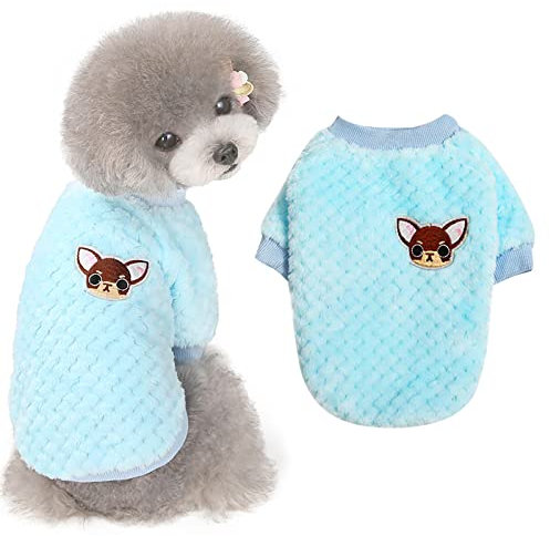 Geilisungren Hundepullover Kleine Hunde, Stricken Winter Warmer Einfarbiger Pullover Hunde Pullis Stretch Weich Komfortabel Welpenkleidung für Kleine Mittelgroße Hunde Katze Sweatshirt