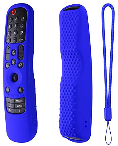 Custodia in silicone compatibile con telecomando LG Magic AN-MR21GA MR22GA MR23GN, custodia in silicone per telecomando LG Smart TV con cordino (blu)