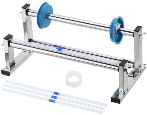 PATIKIL 15inch Stretch Wrap Dispenser, Table Stretch Film Dispenser Desktop Wrapping Packing Machine Pallet Wrapper Stainless Steel with 4pcs Film Slide Cutter for 35cm/13.8in Width Wrap
