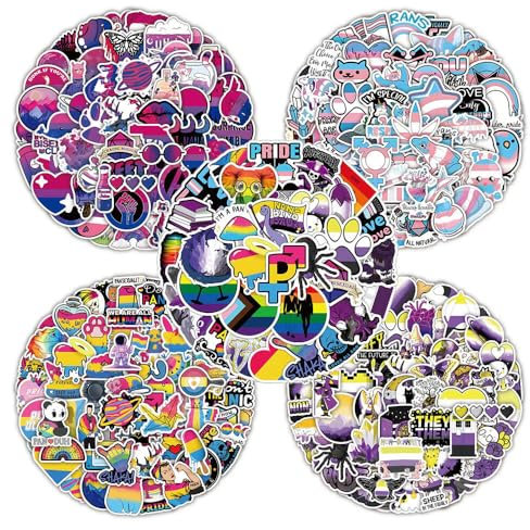300 PCS Rainbow Pride LGBTQ Heart Love Fun Stickers,Waterproof & Colorful Cute Trendy Aesthetic LGBT Pride Stickers for Laptop Car Scrapbook Phone Skateboard Computer Wall Window Adult Decor