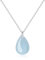 COAI Damen Kristall Halskette mit Aquamarin Tropfenanhänger Klein und 925er Sterlingsilberkette