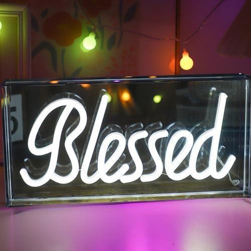 Blessed Neonschild als Wanddekoration, Hochzeits-Neonschild, Hochzeitsgeschenk, Leuchtkasten, Blessed Neon-Wandkunst, 3D-Neonschild für Partys