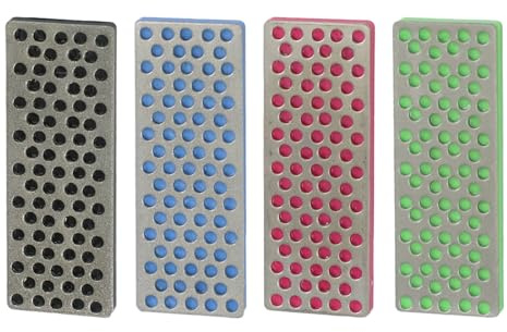 Feeshoppher Lot de 4 mini limes à bords diamantées extra grossières pour ski, snowboard, ski et planche à aiguiser