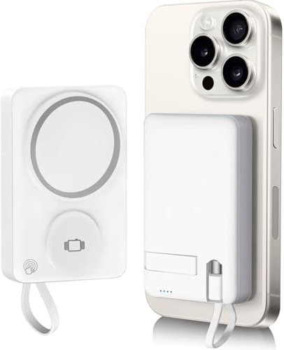 Power Bank Magnetico 10000mAh con Ricarica Wireless 22.5W PD - Caricatore Portatile Compatibile con iPhone 16/15/14/13/12, Compatibile con Apple Watch Ultra 9/8/7, Compatibile con AirPods Pro 4/3