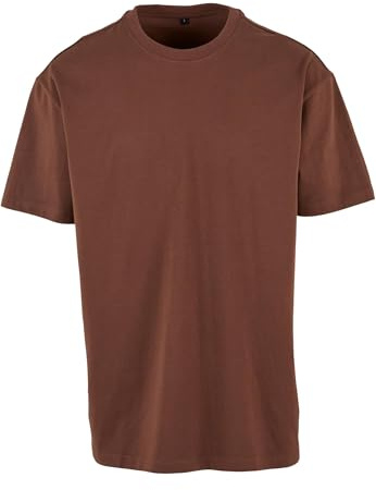 Build Your Brand Herren T-Shirt Heavy Oversize Tee, Basic T-Shirt für Männer, Oversized Fit, Baumwolle, S, chocolatebrown