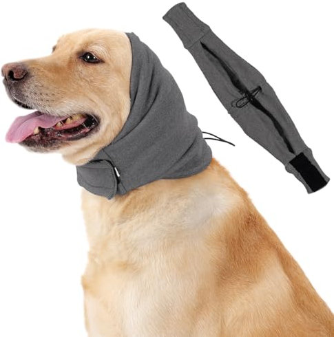 Poiinvc Hunde Gehörschutz & Ohrenschützer Hoodie Atmungsaktiver Ohrenwärmer mit Geräuschreduzierung für Ängstliche Hunde bei Feuerwerk Gewitter Straßenlärm Weicher Komfort für kleine mittelgroße