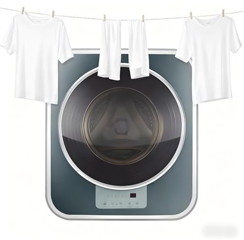 HuanSebesity Lavatrice Piccola 3kg,Mini Drum Lavatrice Slim,Mini Lavadora de Tambor Frontal Totalmente Automática Montada En La Pared,Giro de Alta Velocidad,Panel Táctil LED Lightgreen