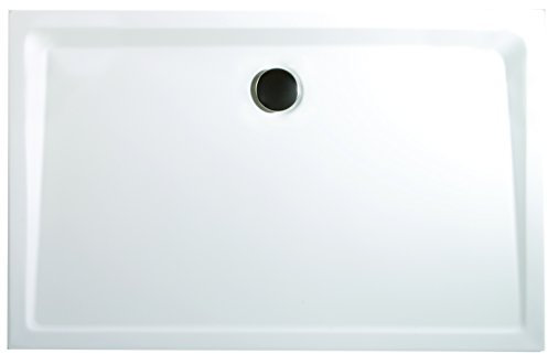 Schulte Duschwanne 75x90 cm, Rechteck extra-flach 3,5 cm, Sanitär-Acryl alpin-weiß, inkl Ablauf und Füßen