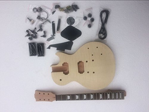 MUSOO Elektro-Gitarre, Natur, DIY Bausatz mit allen Zubehörteilen