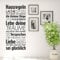 Grandora Wandtattoo Hausregeln Lache Lebe Liebe I Mittelgrau (BxH) 43 x 100 cm I Familie Flur Küche Wohnzimmer Sticker Aufkleber Wandsticker Wandaufkleber W5452