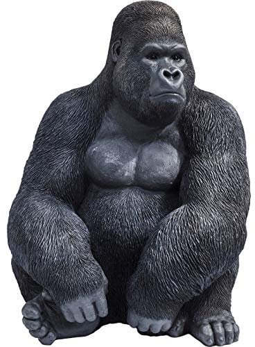 Kare Design Deko Figur Gorilla, schwarz, Tierfigur, XL-Dekoration, naturgetreu, 76cm