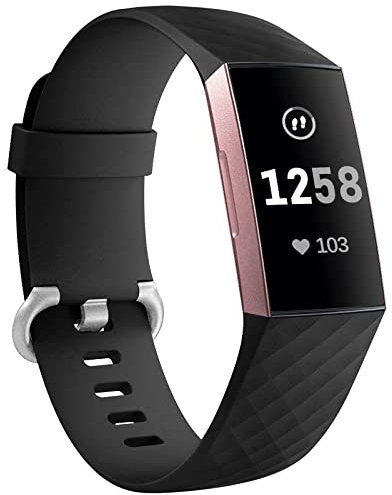 GEAK Strap Compatible with Fitbit Charge, Adjustable Classic Replacement Wristband for Charge Activity Tracker, Large Black