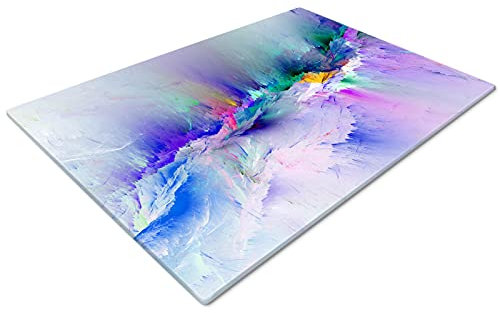 Glass Chopping Board - Non Slip Worktop Savers for Kitchen | Small Pink Purple Multicolor Cutting Boards