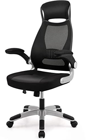 IntimaTe WM Heart Ergonomischer Bürostuhl, Bürostuhl mit Lendenwirbelstütze, Bürositz mit Kopfstütze und Armlehne, Drehstuhl aus atmungsaktivem Netzstoff, Schwarz