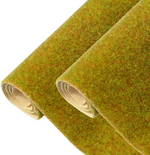 ColiCor 2Pack Artificial Grassland Simulation Grass Mat Scene Model for Railway Model-41 * 100cm
