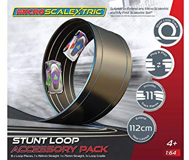 Micro Scalextric Stunt-Streckenerweiterung, Set, Stunt-Looping, Schwarz