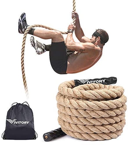 VIVITORY Gym Fitness Training Climbing Ropes, Workout Gym Climbing Rope, Home Training and Fitness Workouts,1.5'' in Diameter, Available 10, 15, 25, 30 Ft (15 ft)