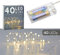 Cepewa Mikro Draht Lichterkette Stern warmweiß silber Batterie Deko Beleuchtung Weihnachten Timer (1 x 40 LED Mikro-Draht Lichterkette)