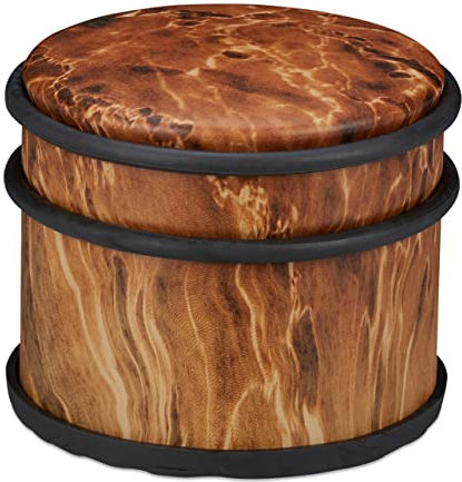 Relaxdays 4 fermaporta per porte pesanti e finestre, in acciaio inox e gomma, effetto legno, cuscinetto alto, Ø 9,5 cm, marrone scuro