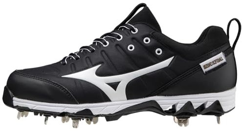 Mizuno 320638.9000.16.1150, 9-Spike Swift 7 Low-Tacos de softbol para Mujer (Metal) Hombres, Negro Blanco, 11.5