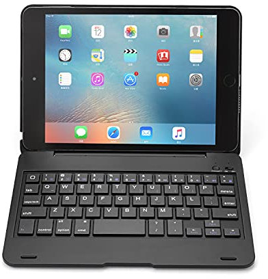 QYiD Funda con Teclado para iPad Mini 3/2/1, Carcasa Protectora Inteligente con Teclado inalámbrico Bluetooth, Funda Ultrafina para iPad Apple iPad Mini 1 / Mini 2 / Mini 3, Negro