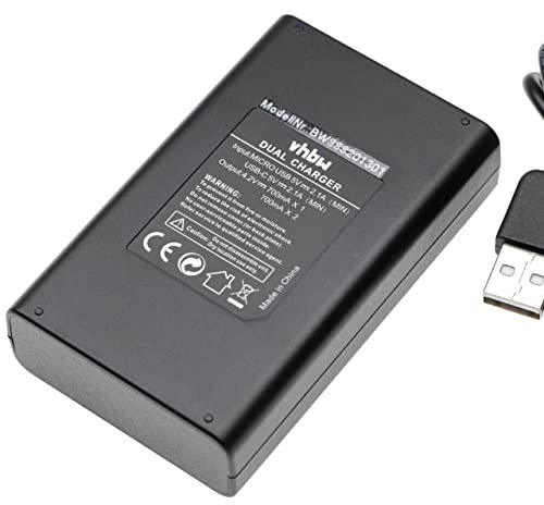 vhbw Dual USB Ladegerät kompatibel mit Canon Ixus 105, 105 is, 200 is, 210, 300HS, 300 HS, 310 HS, 85 is, 95 is Kamera-Akku - Ladeschale