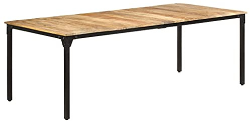 vidaXL Raues Mangoholz Esstisch Industriestil Küchentisch Esszimmertisch Speisetisch Tisch Holztisch Esszimmer Küche 220x100x76cm Eisen