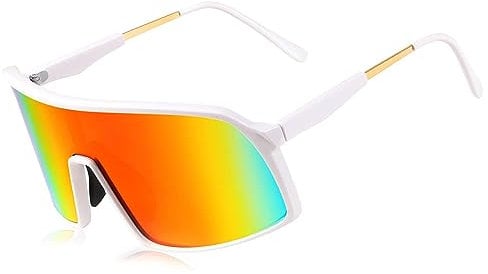 FEISEDY Männer Frauen ein Stück übergroßen Schild Sport Sonnenbrillen Wraparound Spiegel Visier Baseball Radfahren Outdoor-Brille B2905