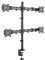 conecto, supporto per monitor per quattro schermi fino a 27 pollici, inclinabile +/-45°, orientabile +/-180°, ruotabile 360°, regolabile in altezza, fino a VESA 100, capacità di carico: 8,0 kg, nero