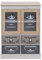 Rebecca Mobili Shabby Sideboard, Selbsttragender Küchenschrank, Melanimate PVC Spanplatte, Weiß Beige Grau, 2 Türen 4 Schubladen - Maße: 81 x 58 x 30 cm (HxLxB) - Art. RE6740