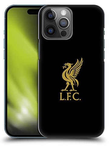 Head Case Designs Officially Licensed Liverpool Football Club Gold Logo On Black Liver Bird Hard Back Case Compatible With Apple iPhone 14 Pro Max